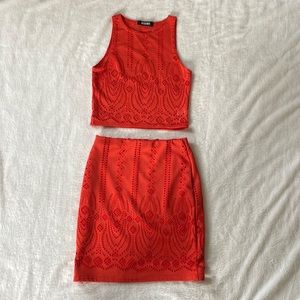Crop top and mini skirt set
